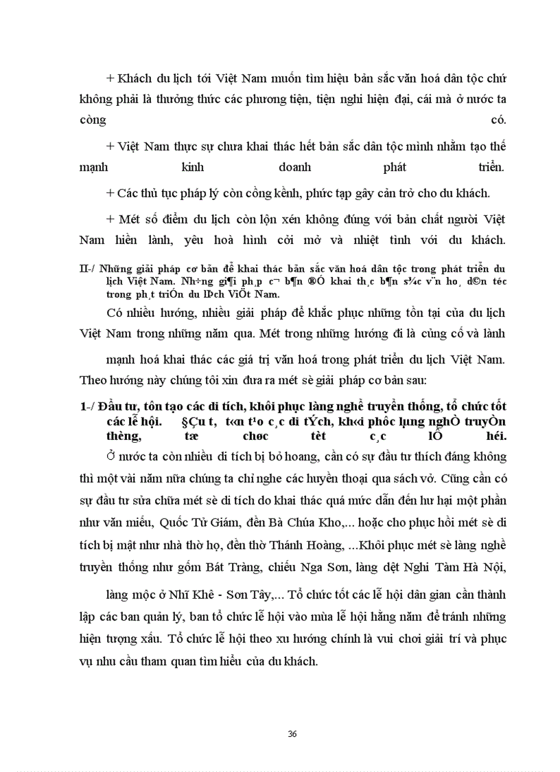image for page Một số giải pháp cơ bản nhằm khai thác bản sắc văn hoá dân tộc trong phát triển du lịch VN Bài viết chia làm 3 phần
