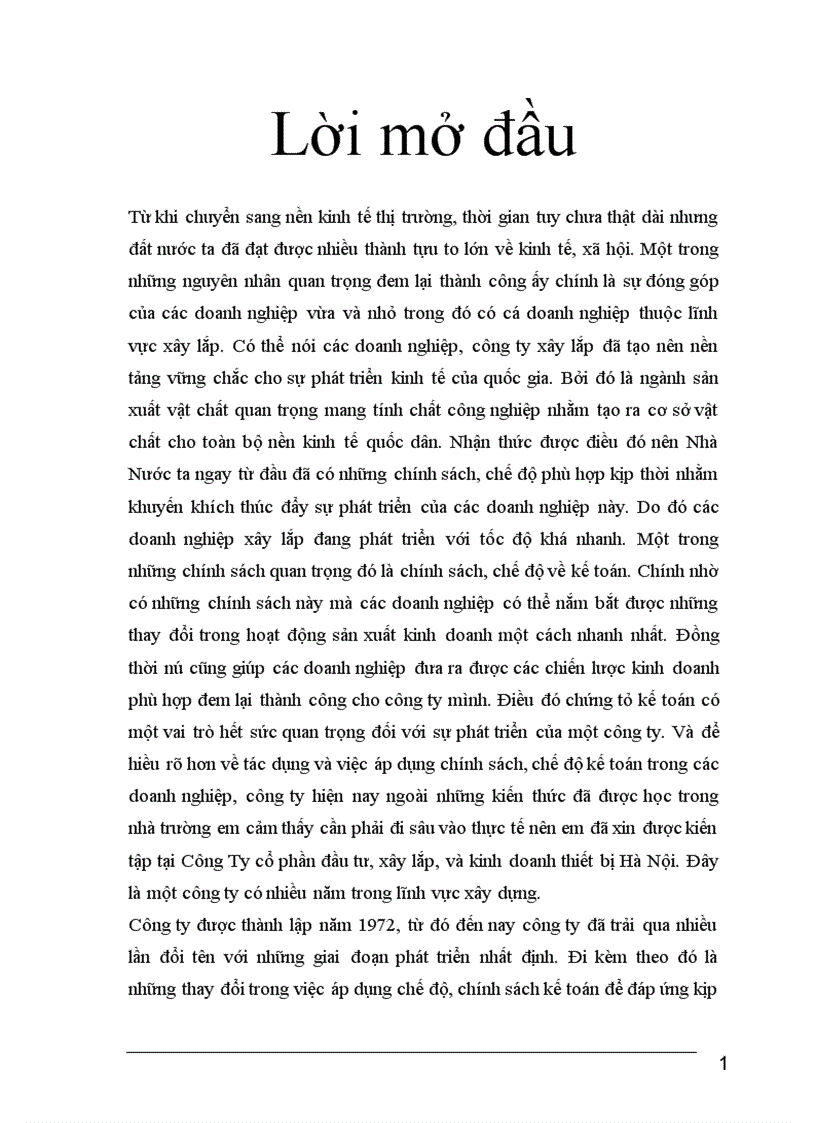 image for page Báo cáo thực tập tại Công Ty cổ phần đầu tư, xây lắp, và kinh doanh thiết bị Hà Nội