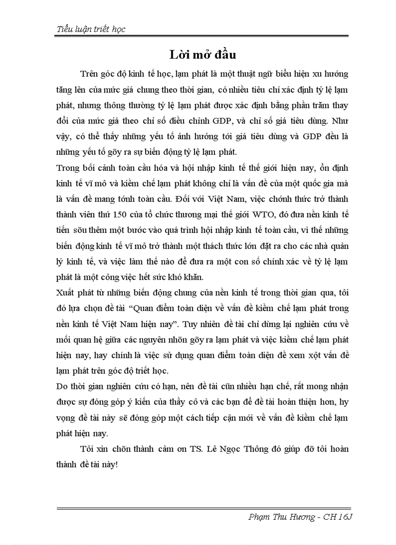 image for page Quan điểm toàn diện về vấn đề kiềm chế lạm phát trong nền kinh tế Việt Nam hiện nay