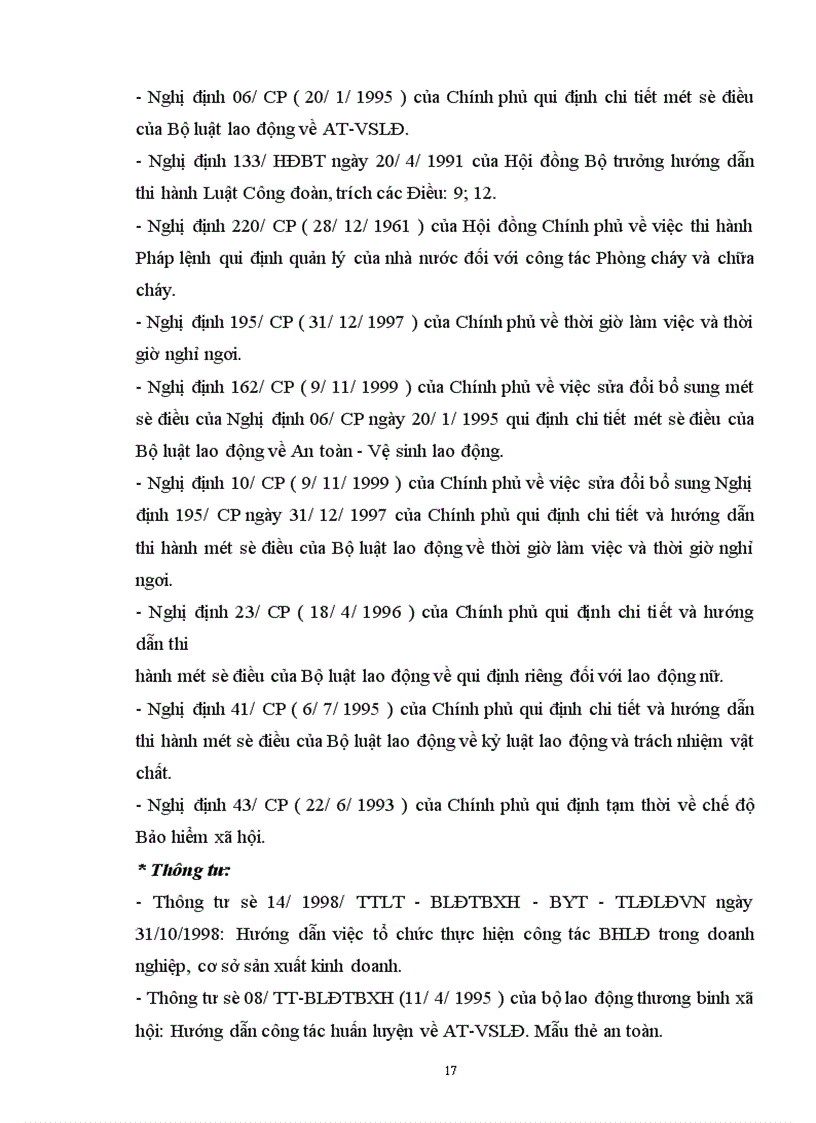 image for page Thực trạng trong công tác Bảo hộ lao động tại Xí nghiệp Xây lắp và mạnh dạn đề xuất một số giải pháp nhằm nâng cao hơn nữa về công tác An toàn vệ sinh lao động cho Xí nghiệp