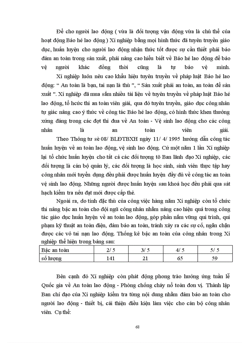 image for page Thực trạng trong công tác Bảo hộ lao động tại Xí nghiệp Xây lắp và mạnh dạn đề xuất một số giải pháp nhằm nâng cao hơn nữa về công tác An toàn vệ sinh lao động cho Xí nghiệp