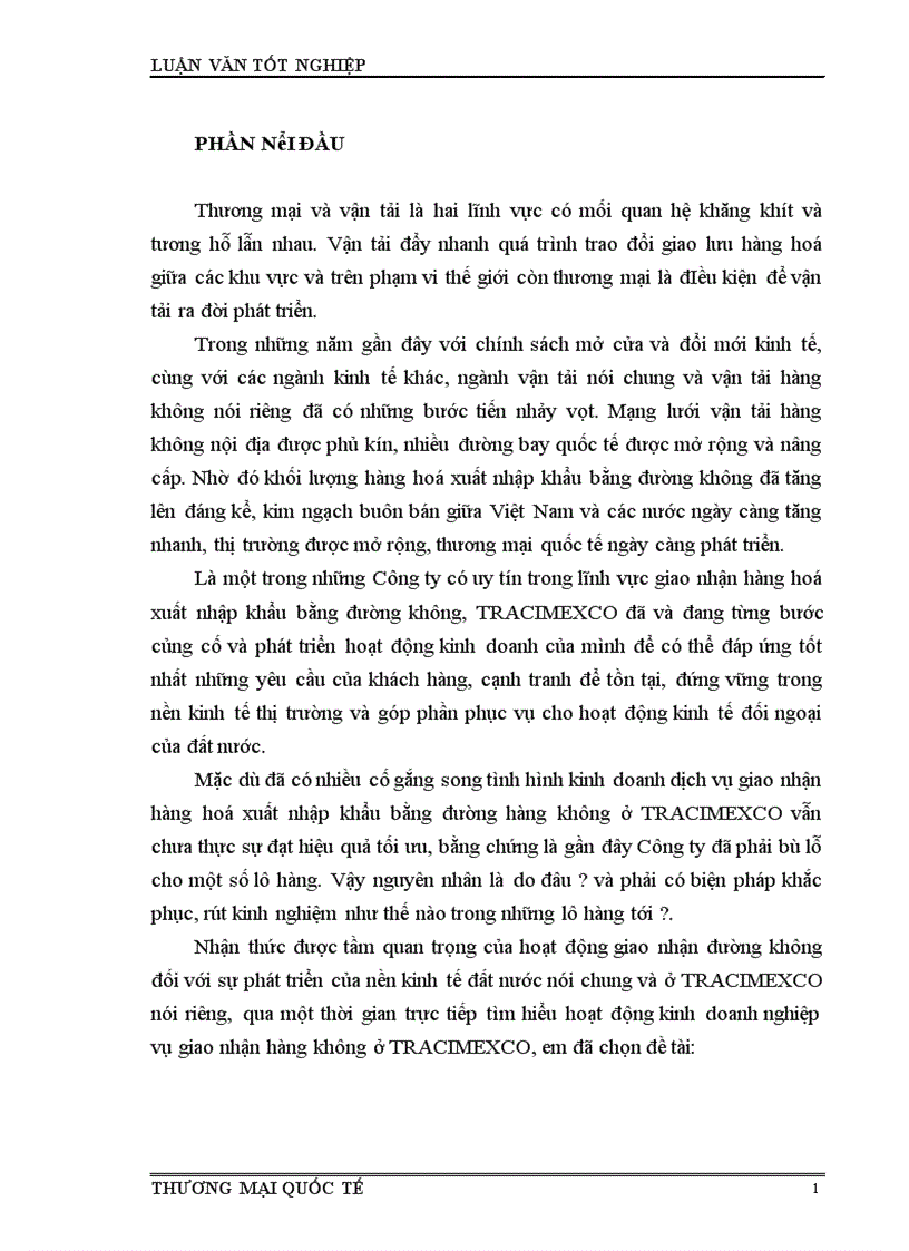 image for page Một số giải pháp nhằm đẩy mạnh nghiệp vụ giao nhận vận chuyển hàng hoá xuất nhập khẩu bằng đường hàng không ở chi nhánh tracimexco-hà nội