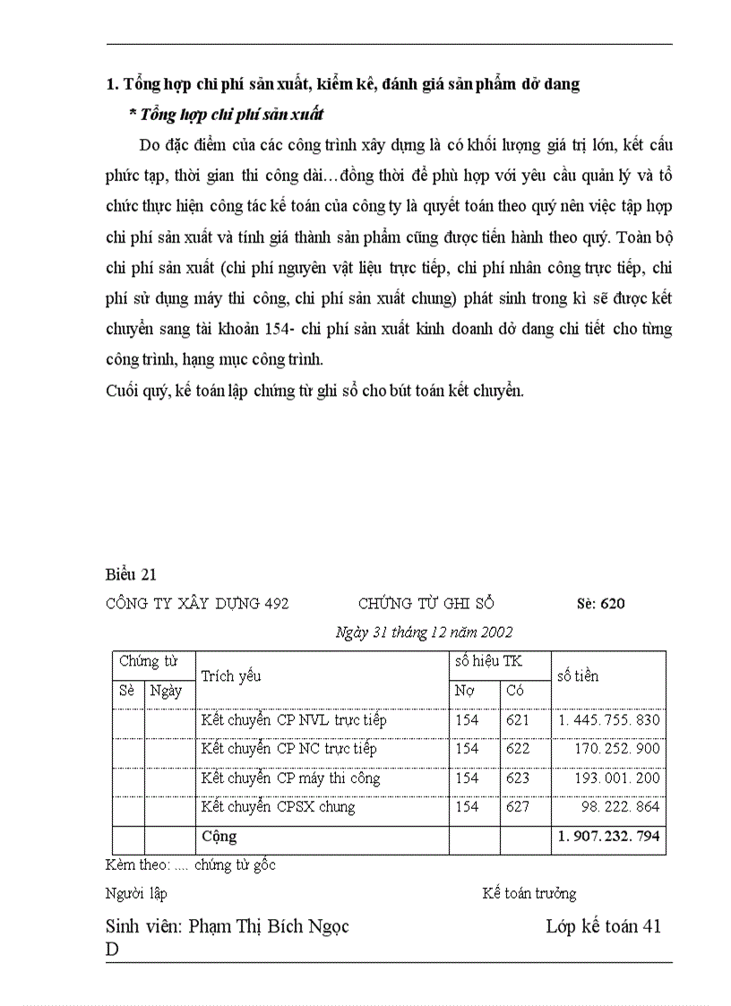 image for page Hoàn thiện hạch toán chi phí sản xuất - tính giá thành sản phẩm và phương hướng nâng cao hiệu quả kinh doanh tại Công ty xây dựng 492