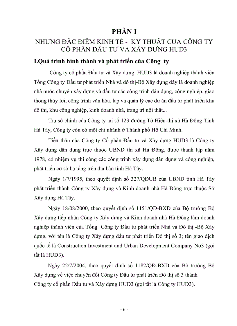 image for page Bsao cáo thực tập tại Công ty cổ phần Đầu tư và Xây dựng HUD3