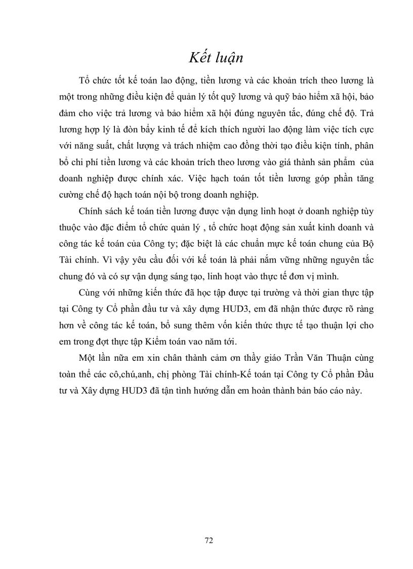 image for page Bsao cáo thực tập tại Công ty cổ phần Đầu tư và Xây dựng HUD3