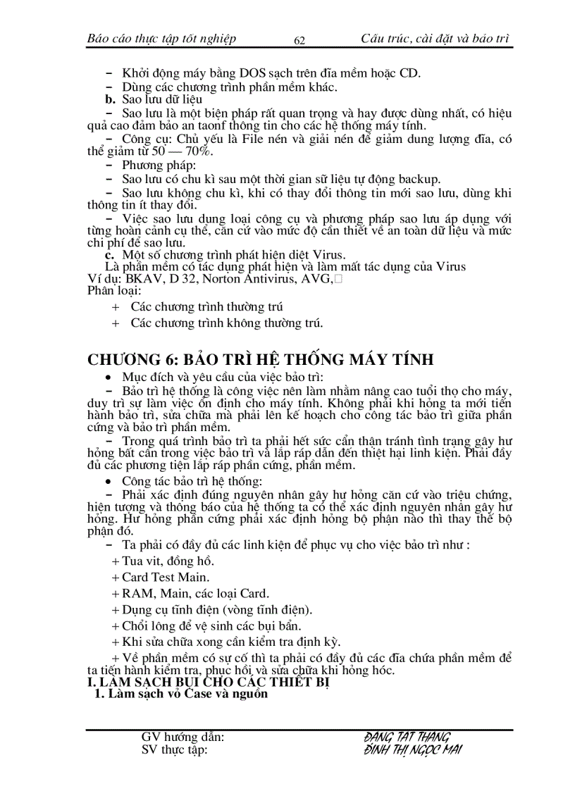 image for page Bảo trì hệ thống máy tính