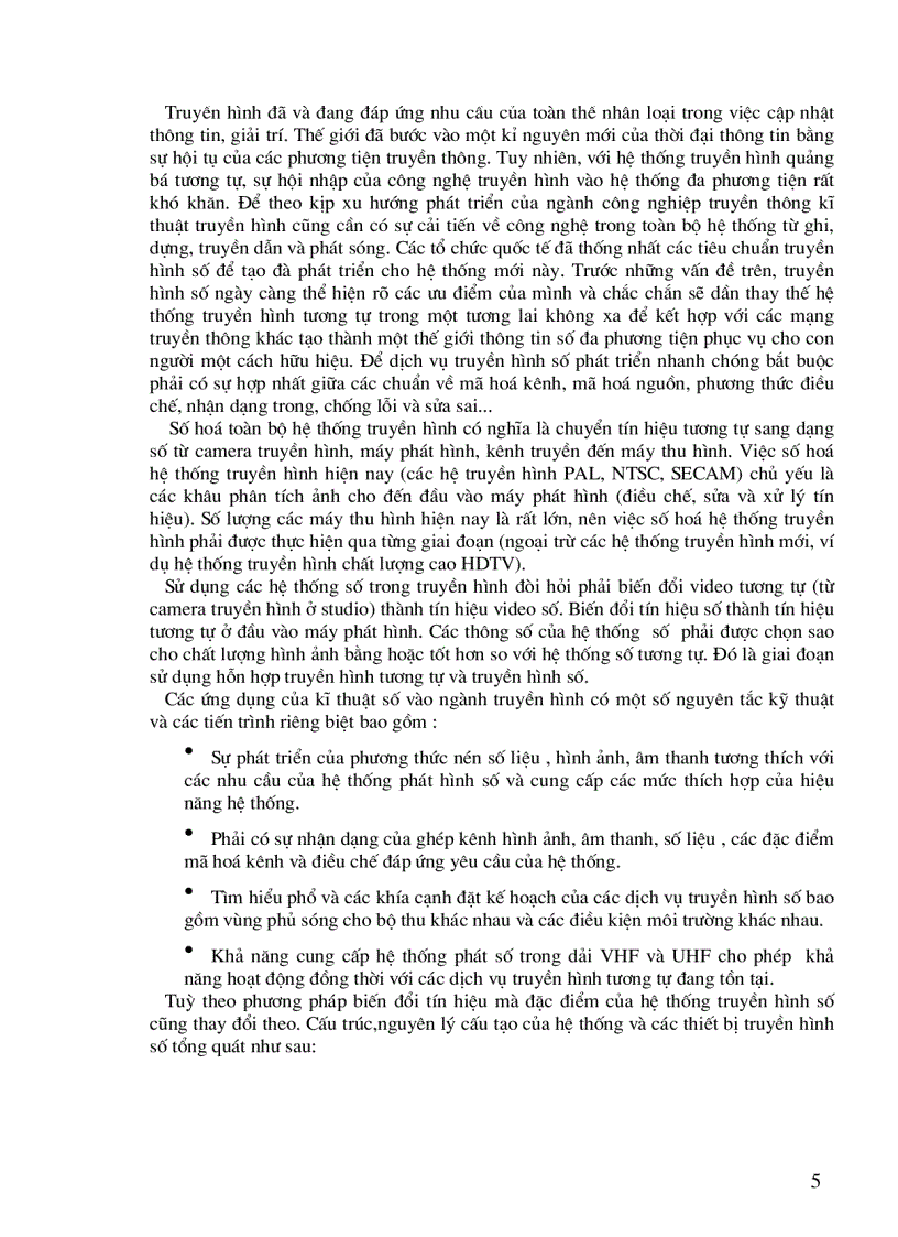 image for page Trình bày về quá trình phát triển, giới thiệu khái quát về hệ thống truyền hình số.