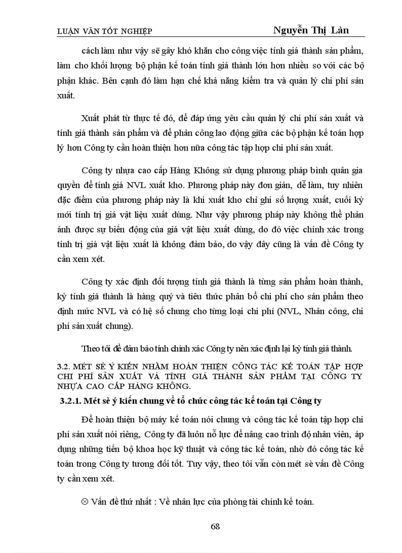 image for page Tổ chức công tác kế toán tập hợp chi phí sản xuất và tính giá thành sản phẩm tại Công ty Nhựa cao cấp Hàng Không