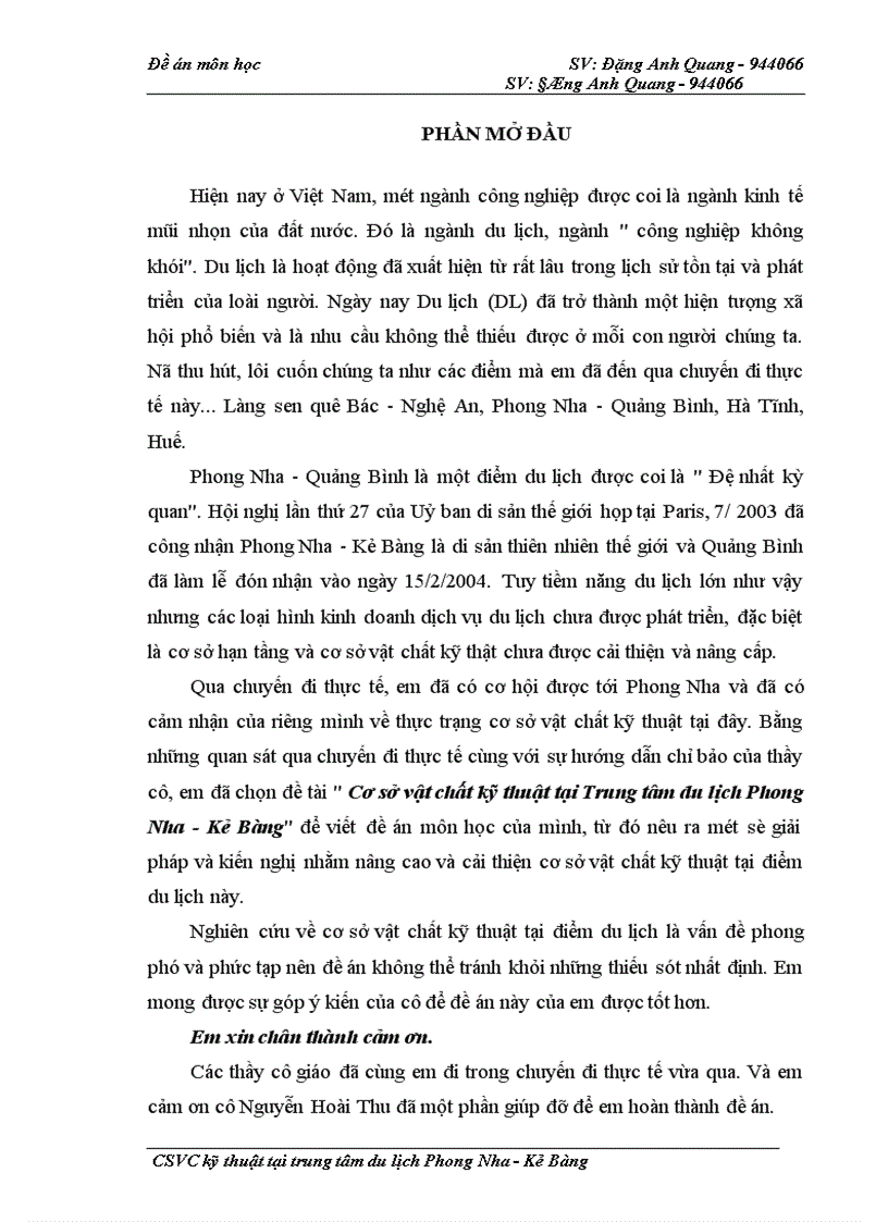 image for page Cơ sở vật chất kỹ thuật tại Trung tâm du lịch Phong Nha - Kẻ Bàng