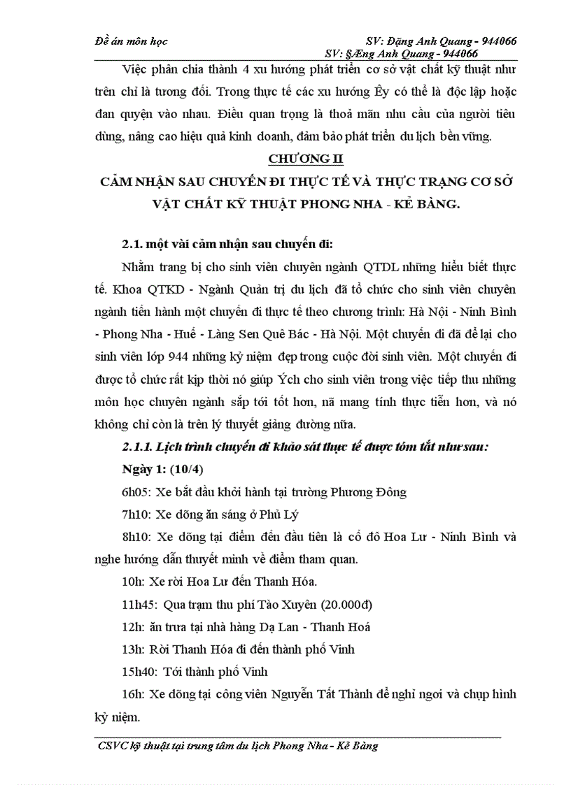 image for page Cơ sở vật chất kỹ thuật tại Trung tâm du lịch Phong Nha - Kẻ Bàng