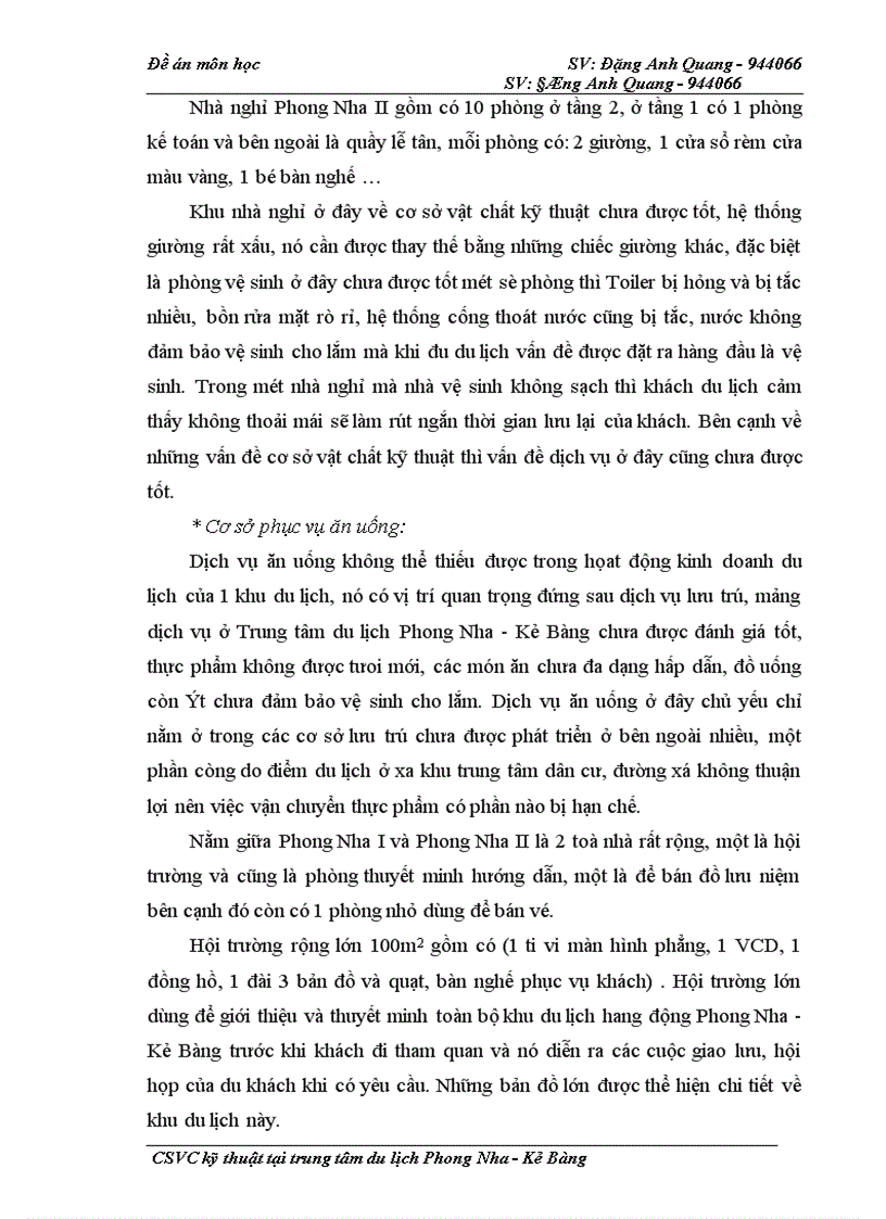 image for page Cơ sở vật chất kỹ thuật tại Trung tâm du lịch Phong Nha - Kẻ Bàng