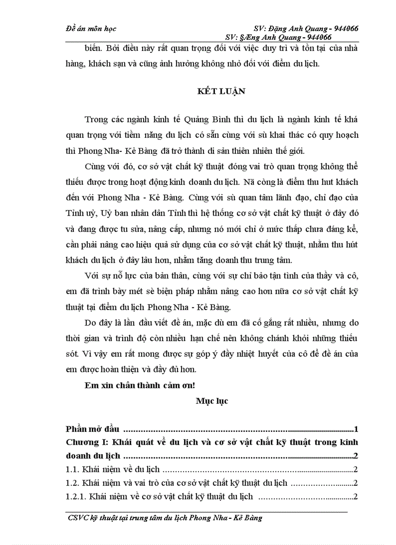 image for page Cơ sở vật chất kỹ thuật tại Trung tâm du lịch Phong Nha - Kẻ Bàng