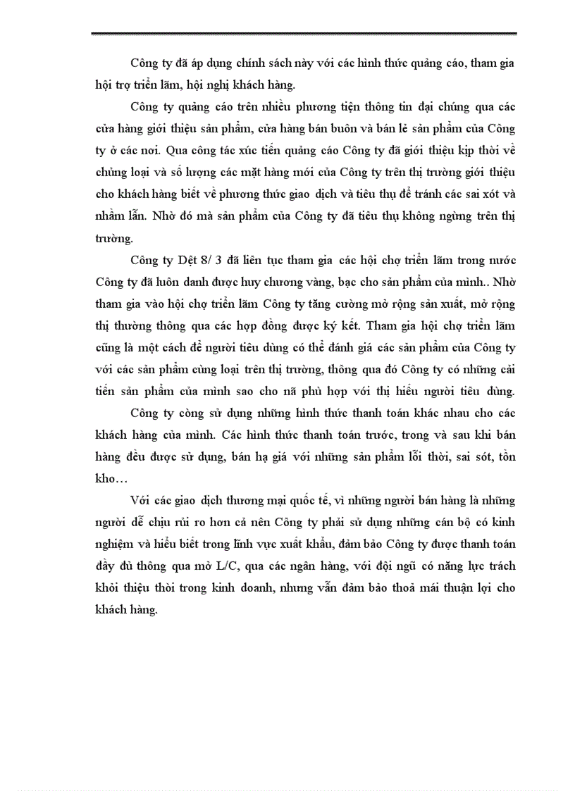 image for page Một số biện pháp nhằm thúc đẩy công tác tiêu thụ sản phẩm tại Công ty Dệt 8