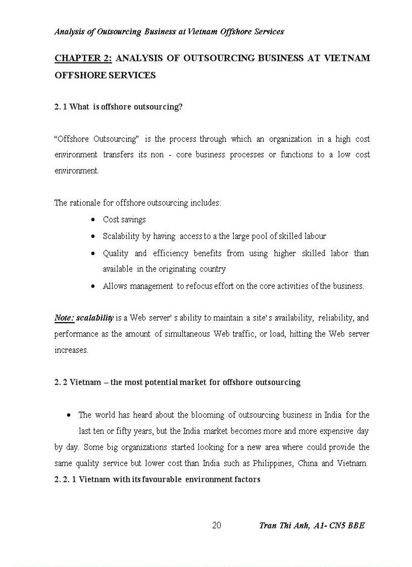 image for page Analysis of Outsourcing Business at Vietnam Offshore Services