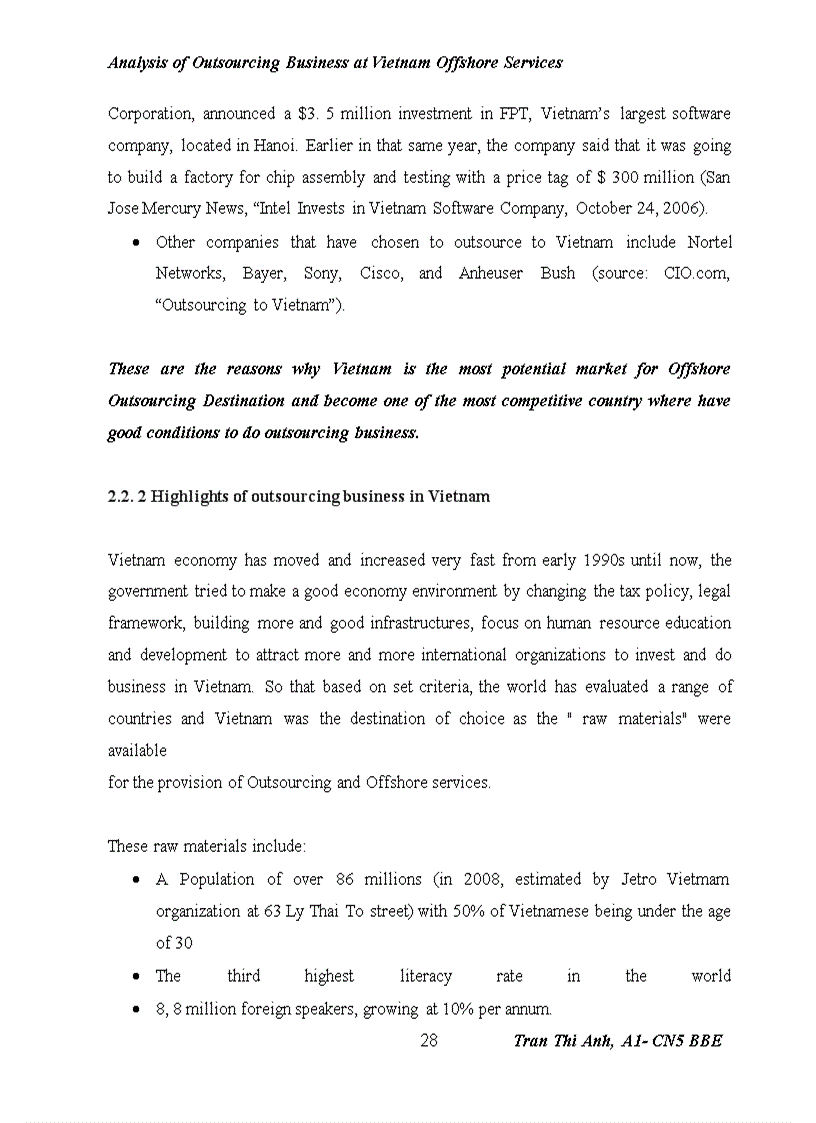 image for page Analysis of Outsourcing Business at Vietnam Offshore Services