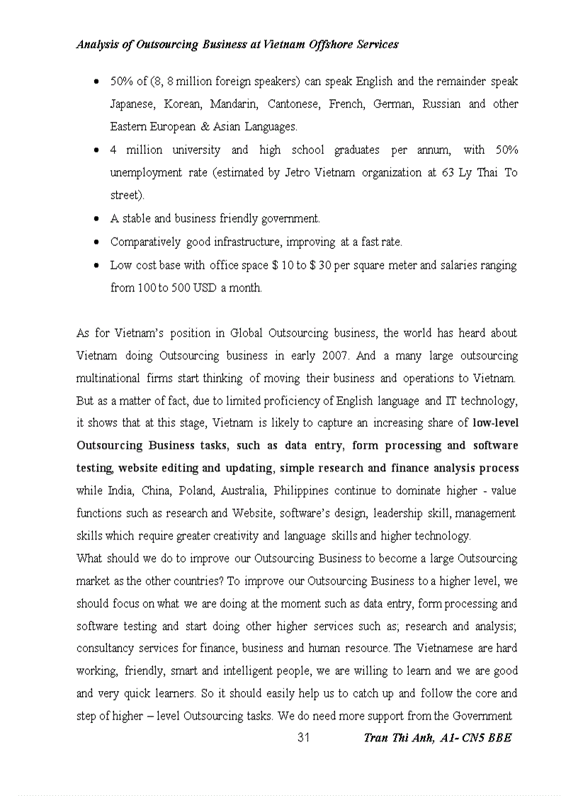 image for page Analysis of Outsourcing Business at Vietnam Offshore Services