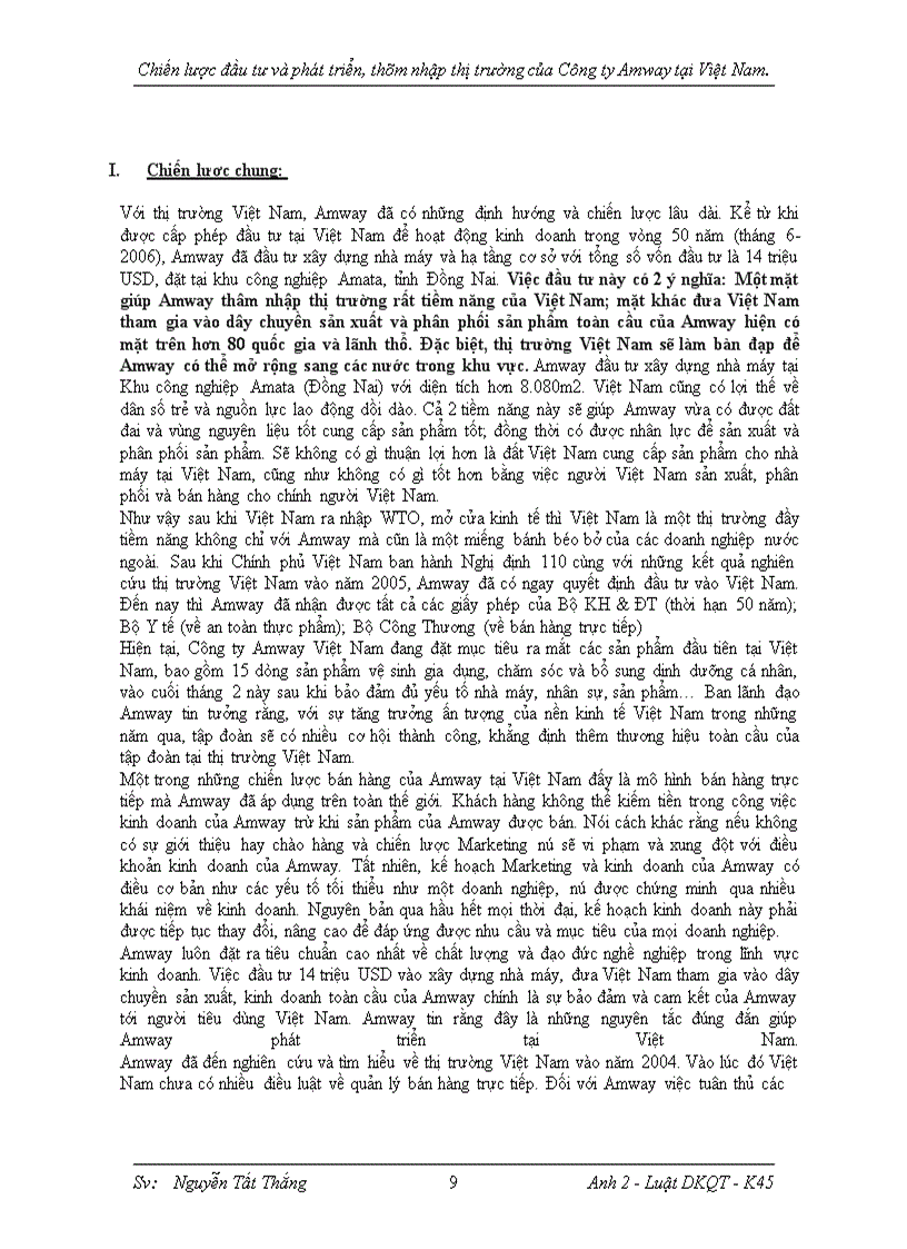 image for page Chiến lược đầu tư và phát triển, thâm nhập thị trường của công ty Amway tại Việt Nam.