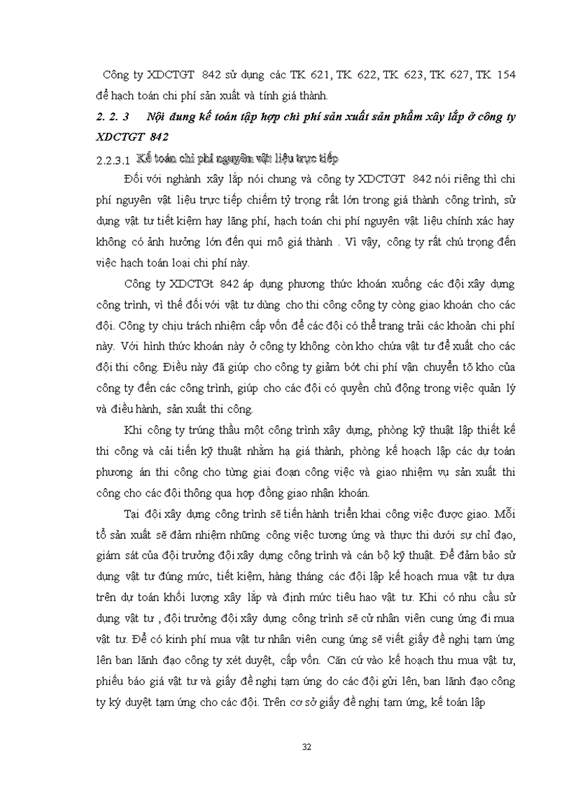 image for page Tổ chức kế toán chi phí sản xuất và giá thành sản phẩm tại công ty XDCTGT 842