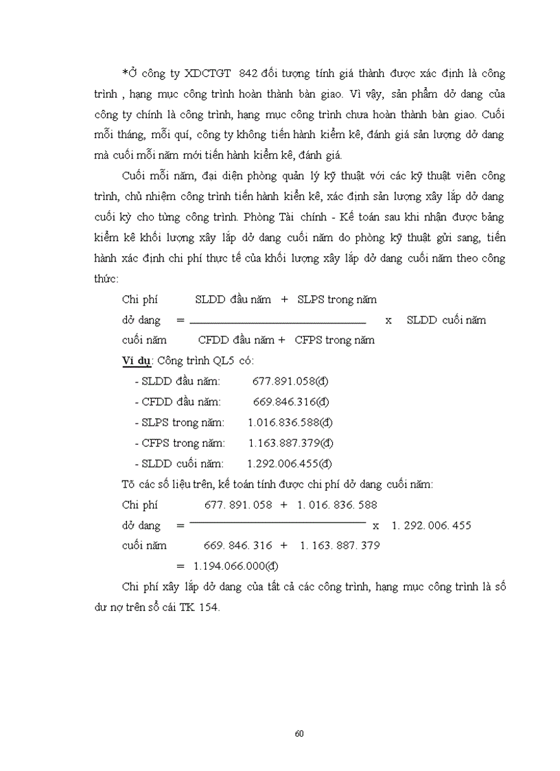 image for page Tổ chức kế toán chi phí sản xuất và giá thành sản phẩm tại công ty XDCTGT 842