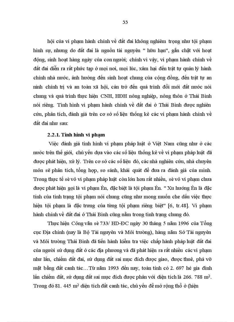 image for page Vi phạm hành chính về đất đai ở Thái Bình - thực trạng và giải pháp khắc phục