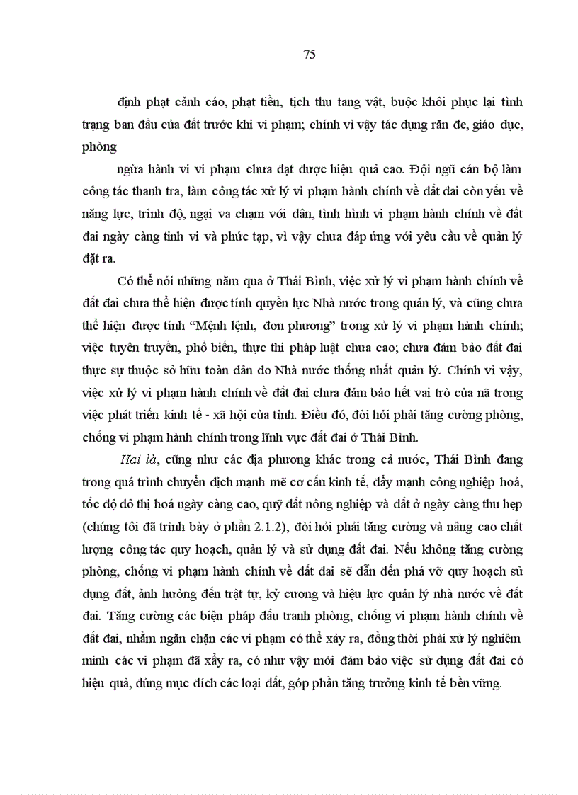 image for page Vi phạm hành chính về đất đai ở Thái Bình - thực trạng và giải pháp khắc phục