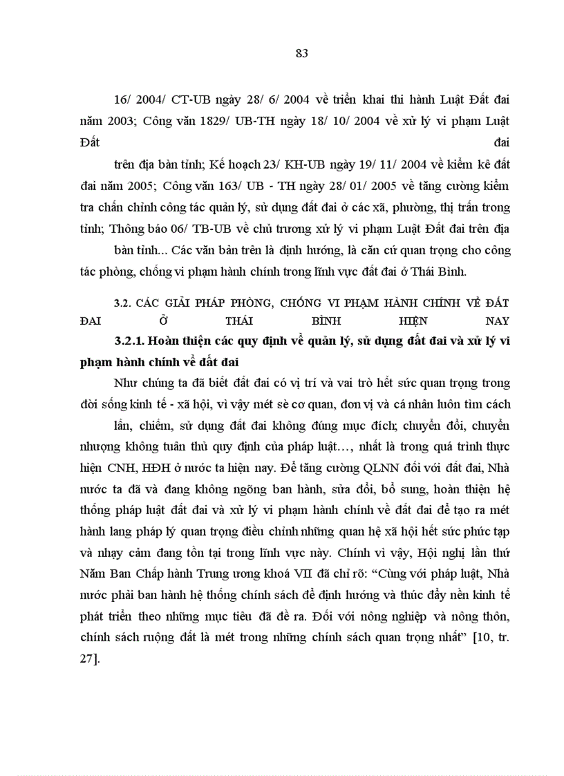 image for page Vi phạm hành chính về đất đai ở Thái Bình - thực trạng và giải pháp khắc phục