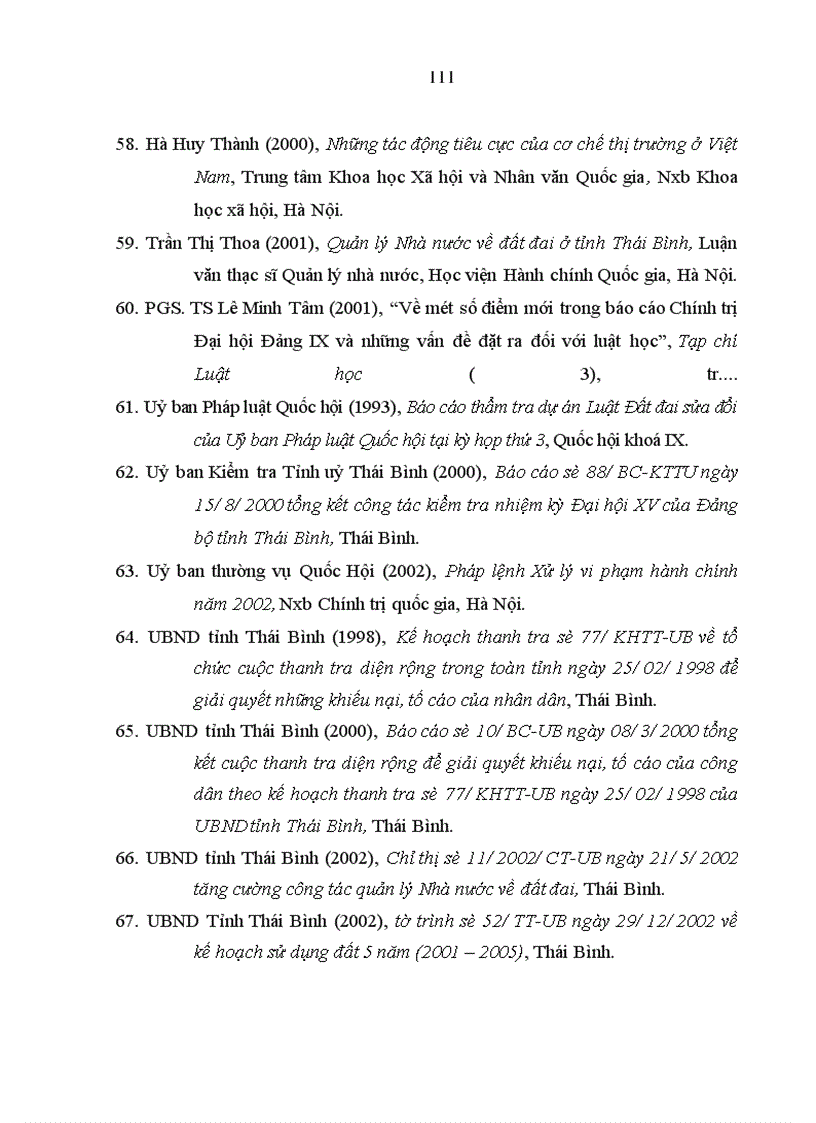 image for page Vi phạm hành chính về đất đai ở Thái Bình - thực trạng và giải pháp khắc phục