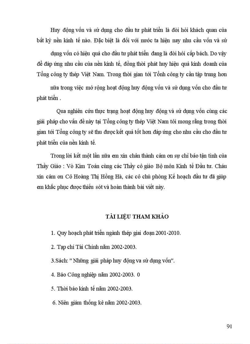 image for page Thực trạng huy động và sử dụng vốn ở Tổng Công ty Thép Việt Nam