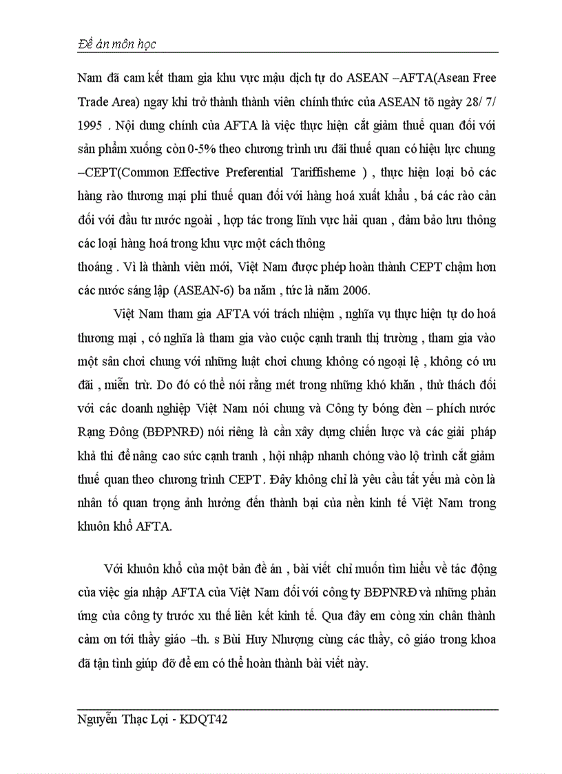 image for page Tác động của AFTA tới công ty BĐPNRĐ và phản ứng của doanh nghiệp trước quá trình hội nhập