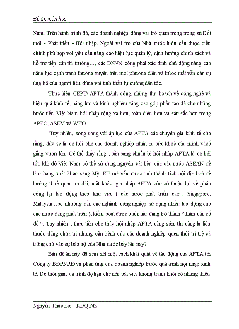 image for page Tác động của AFTA tới công ty BĐPNRĐ và phản ứng của doanh nghiệp trước quá trình hội nhập