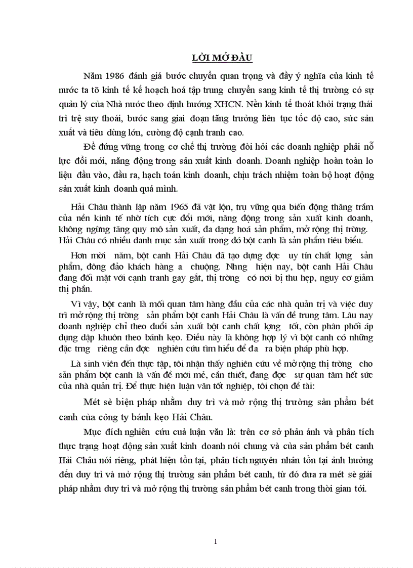 image for page Một số biện pháp nhằm duy trì và mở rộng thị trường sản phẩm bột canh của công ty bánh kẹo Hải Châu