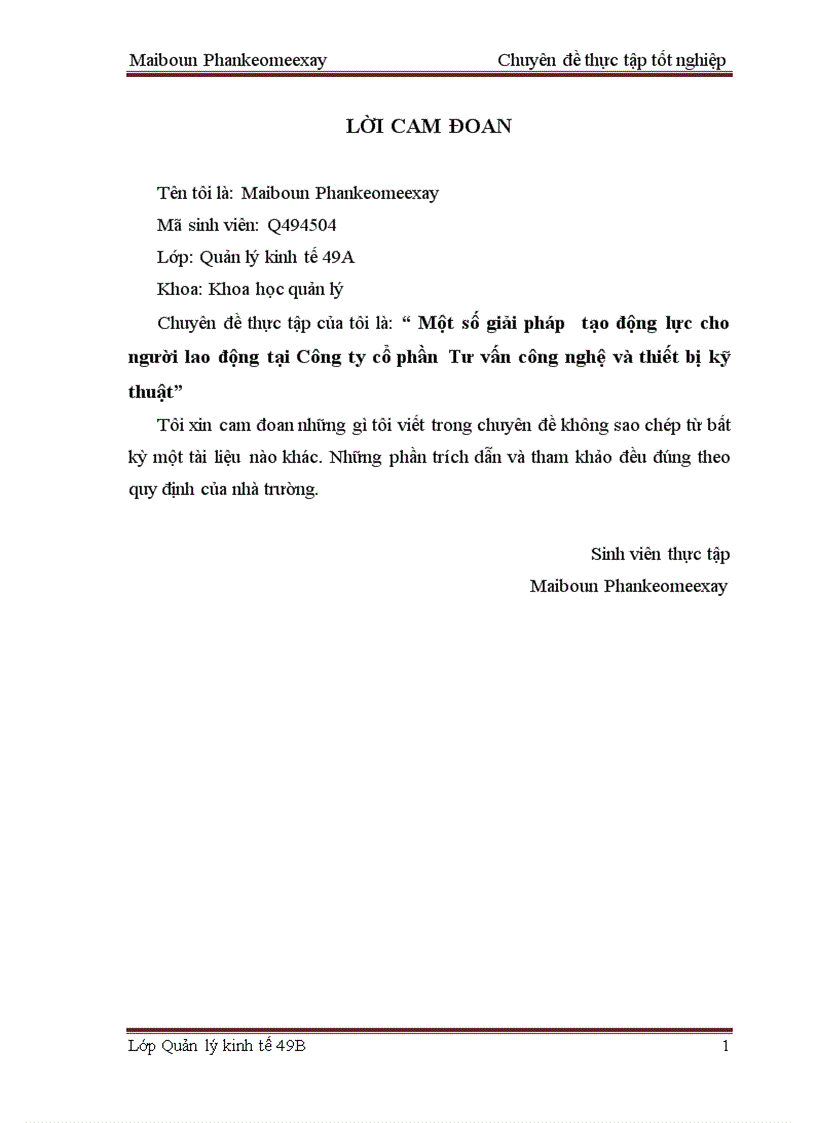 image for page Một số giải pháp tạo động lực cho người lao động tại Công ty cổ phần Tư vấn công nghệ và thiết bị kỹ thuật