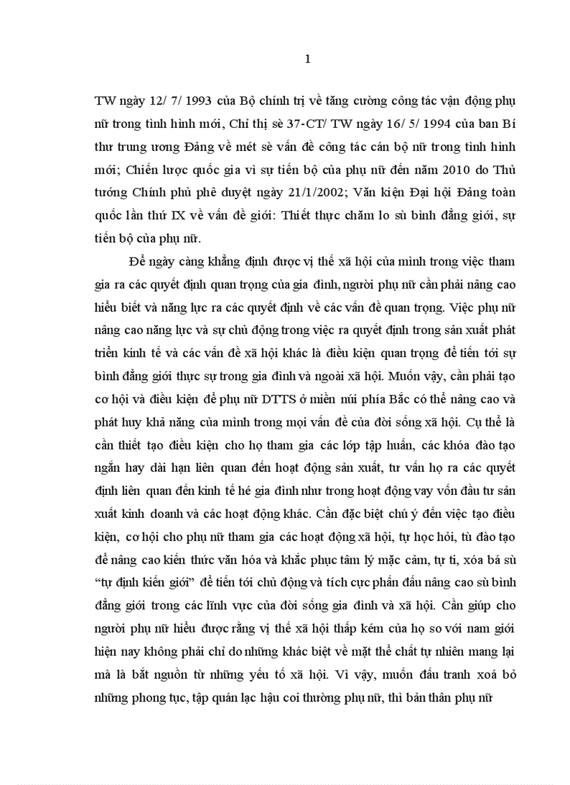 image for page Phát huy tiềm năng của phụ nữ dân tộc thiểu số trong quá trình phát triển kinh tế - x• hội ở các tỉnh miền núi phía Bắc nước ta hiện nay
