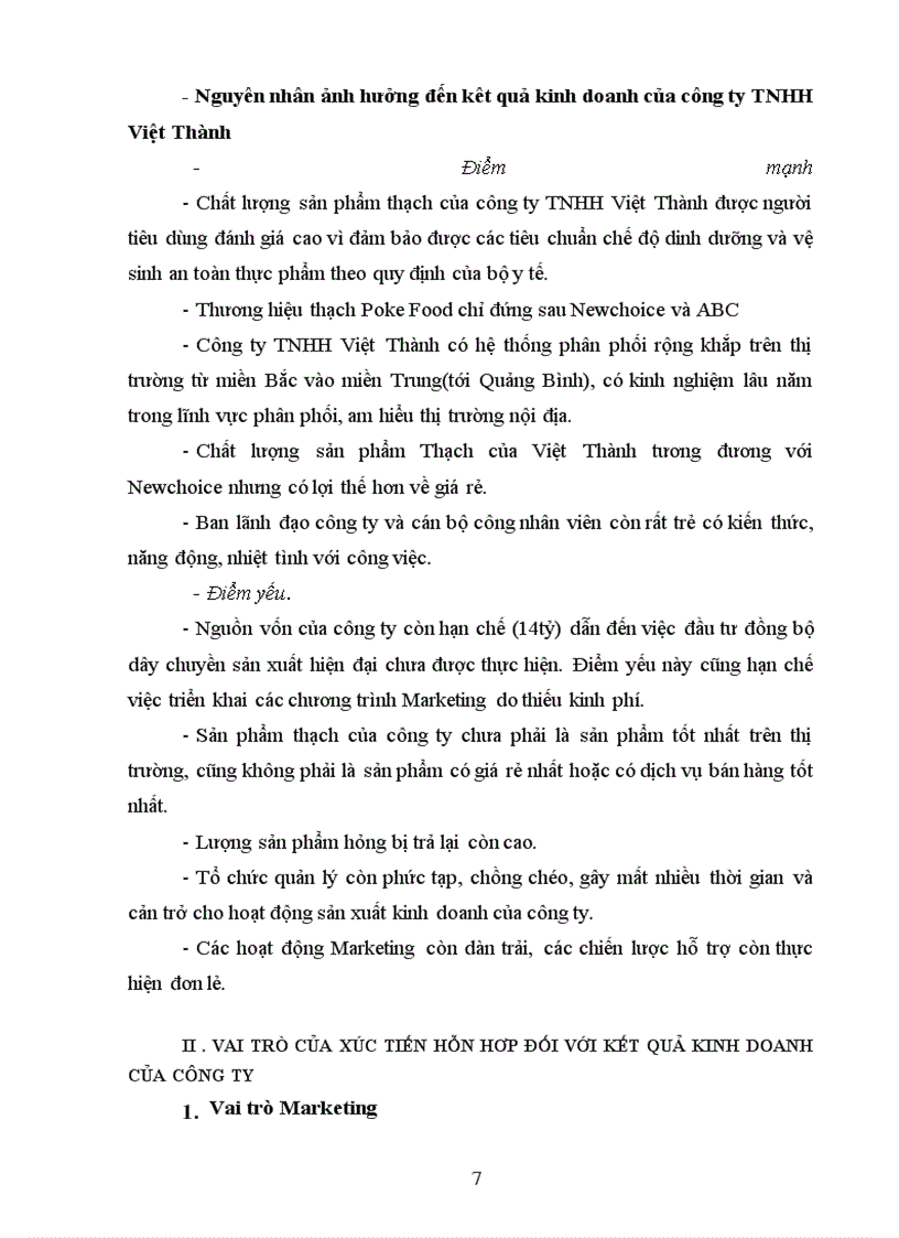 image for page Từ sự phân tích về hoạt động xúc tiến hỗn hợp của công ty để tìm ra những điểm mạnh ,điểm yếu