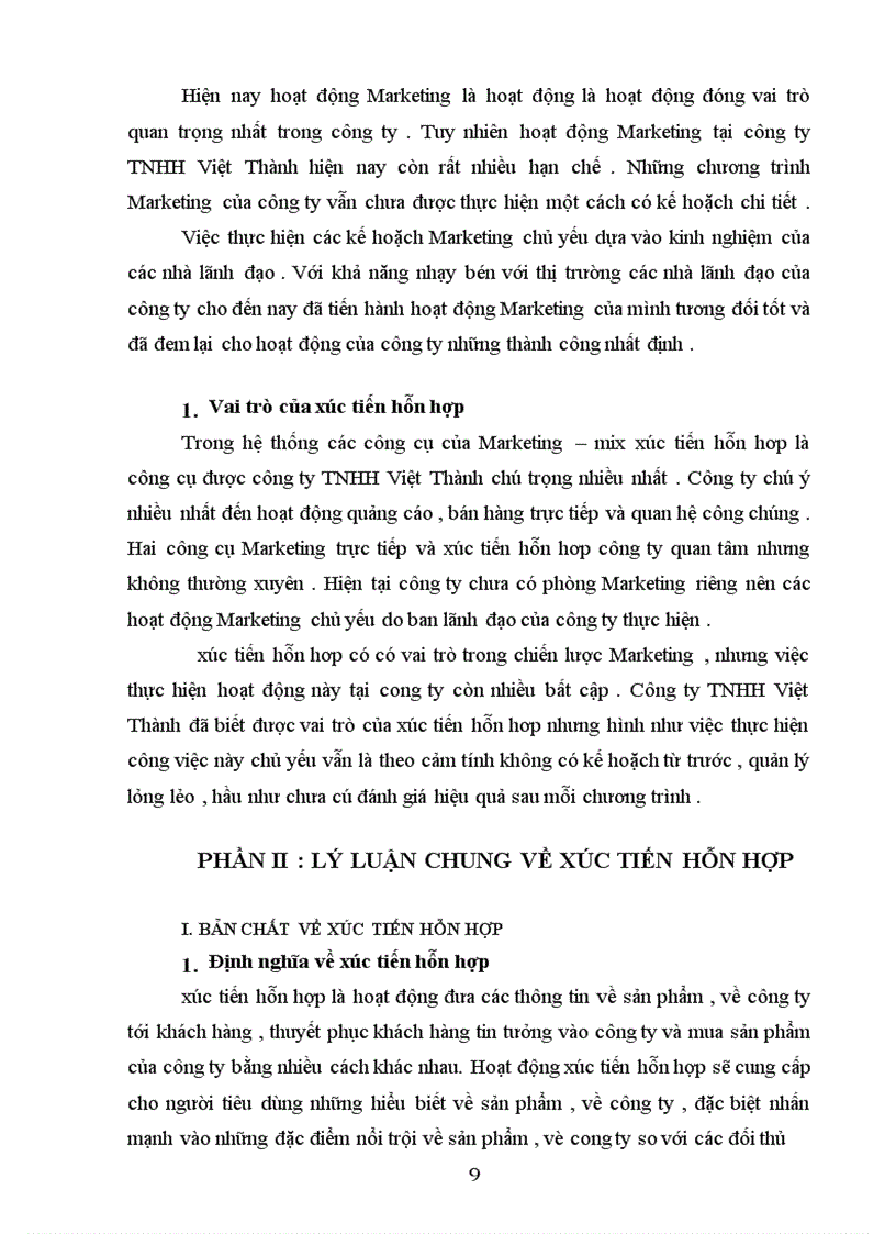 image for page Từ sự phân tích về hoạt động xúc tiến hỗn hợp của công ty để tìm ra những điểm mạnh ,điểm yếu