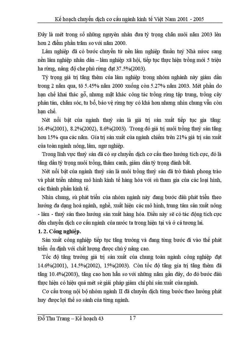 image for page Kế hoạch chuyển dịch cơ cấu ngành và giải pháp cho những năm cuối của thời kỳ 2001-2005