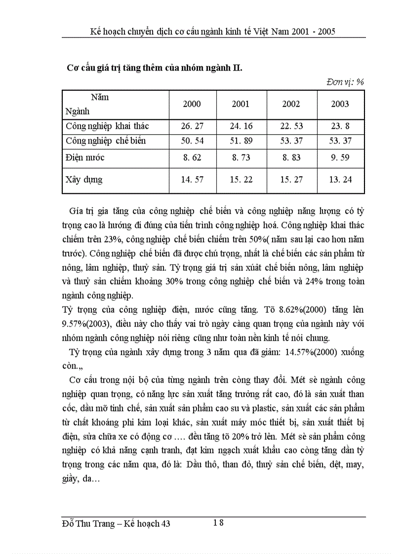image for page Kế hoạch chuyển dịch cơ cấu ngành và giải pháp cho những năm cuối của thời kỳ 2001-2005