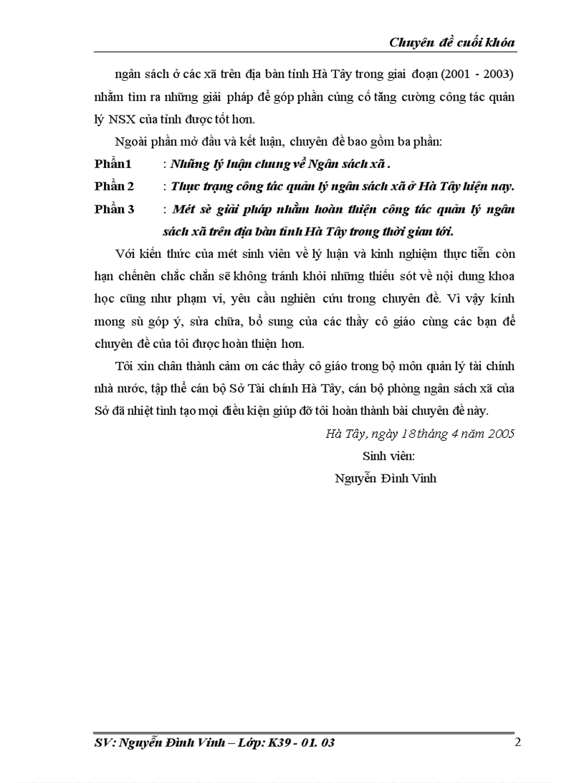 image for page Hoàn thiện công tác quản lý Ngân sách xã trên địa bàn tỉnh Hà Tây trong thời gian tới