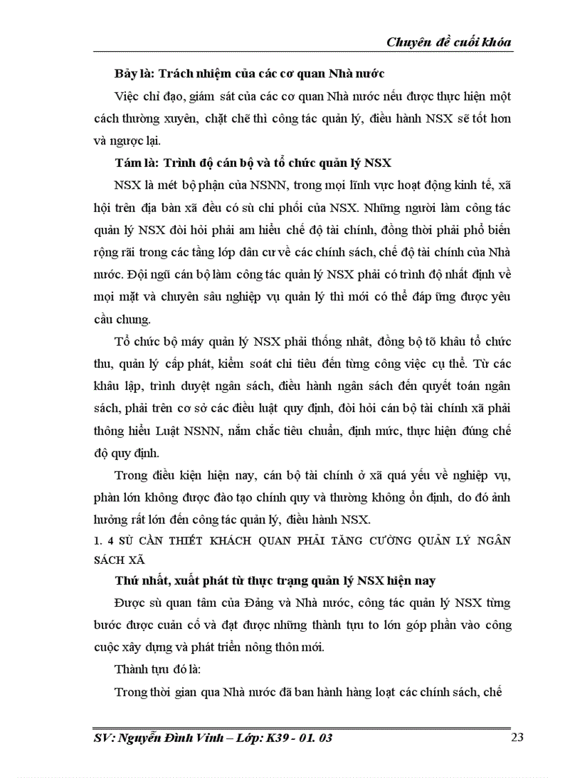 image for page Hoàn thiện công tác quản lý Ngân sách xã trên địa bàn tỉnh Hà Tây trong thời gian tới