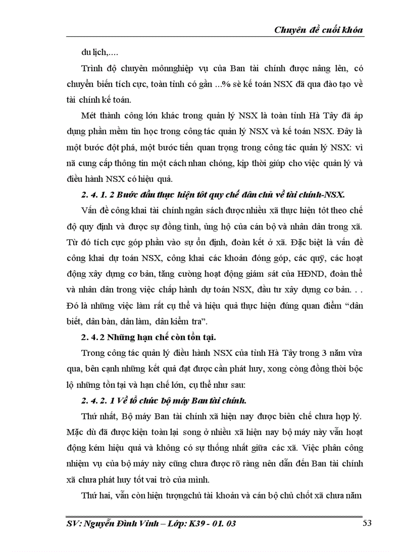 image for page Hoàn thiện công tác quản lý Ngân sách xã trên địa bàn tỉnh Hà Tây trong thời gian tới