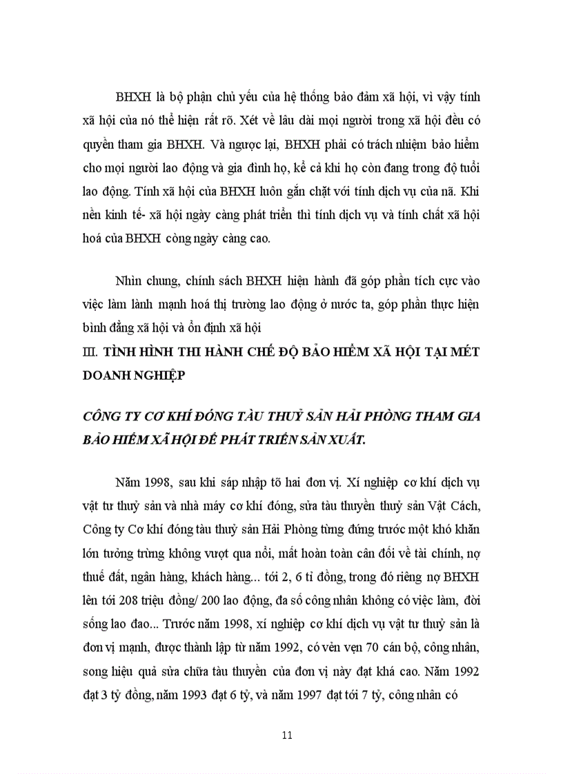 image for page Nội dung và ý nghĩa của chế độ bảo hiểm xã hội. Tình hình thi hành chế độ bảo hiểm xã hội tại một doanh nghiệp