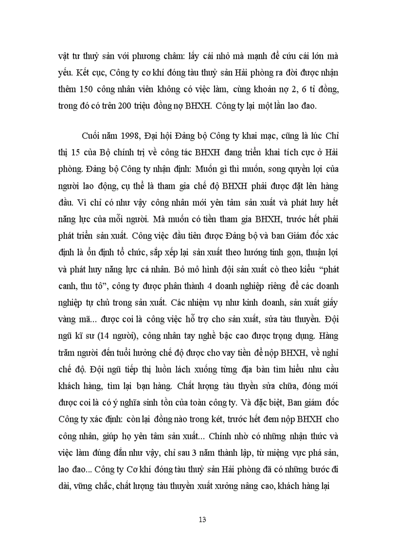 image for page Nội dung và ý nghĩa của chế độ bảo hiểm xã hội. Tình hình thi hành chế độ bảo hiểm xã hội tại một doanh nghiệp