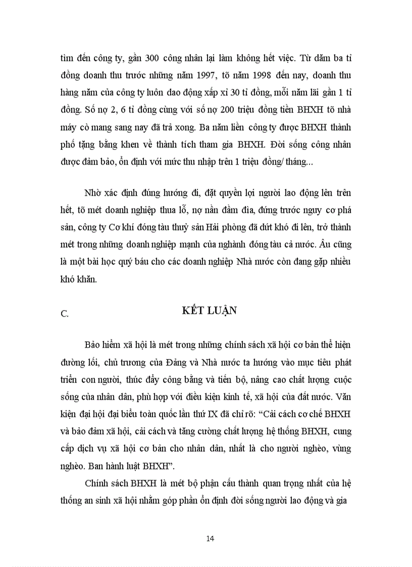 image for page Nội dung và ý nghĩa của chế độ bảo hiểm xã hội. Tình hình thi hành chế độ bảo hiểm xã hội tại một doanh nghiệp