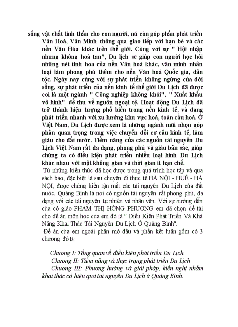 image for page Điều Kiện Phát Triển Và Khả Năng Khai Thác Tài Nguyên Du Lịch Ở Quảng Bình