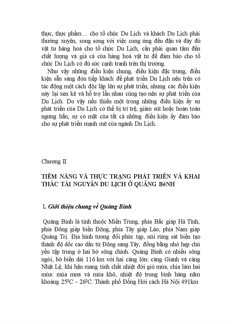 image for page Điều Kiện Phát Triển Và Khả Năng Khai Thác Tài Nguyên Du Lịch Ở Quảng Bình
