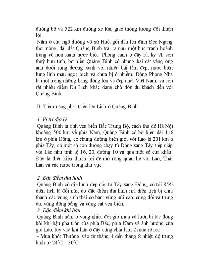 image for page Điều Kiện Phát Triển Và Khả Năng Khai Thác Tài Nguyên Du Lịch Ở Quảng Bình