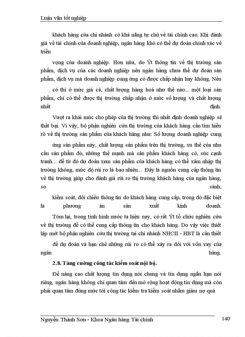 image for page Giải pháp nâng cao chất lượng tín dụng ngắn hạn tại chi nhánh NHCTII-HBT