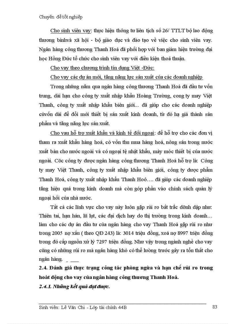 image for page Giải pháp hạn chế rủi ro trong hoạt động cho vay của Ngân hàng công thương Thanh Hóa