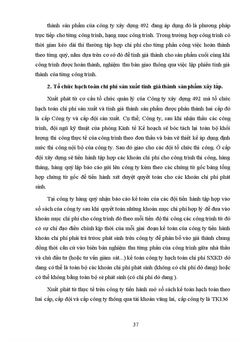 image for page Hướng hoàn thiện công tác tổ chức hạch toán chí phí sản xuất và tính giá thành sản phâm xây lắp ở Công ty xây dựng 492