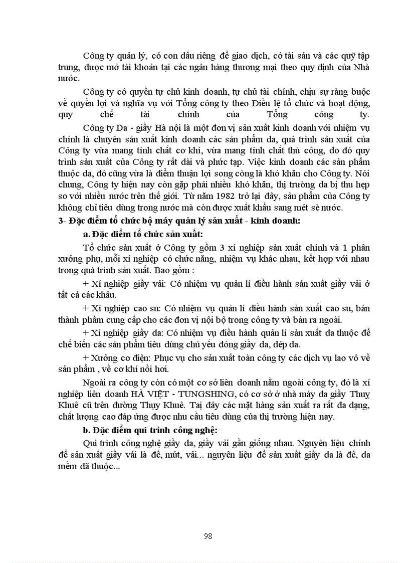 image for page Hạch toán chi phí sản xuất và tính giá thành sản phẩm với việc tăng cường quản trị doanh nghiệp taị Công ty Da giầy Hà Nội.